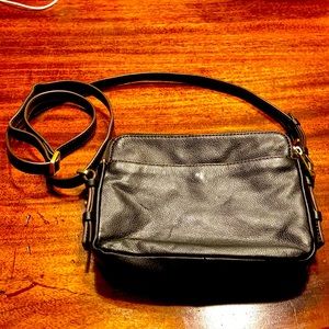 Fossil Black Leather Cross Body Bag